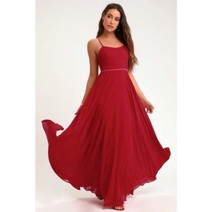Lulu’s Grand Soiree Red Sleeveless Maxi Dress